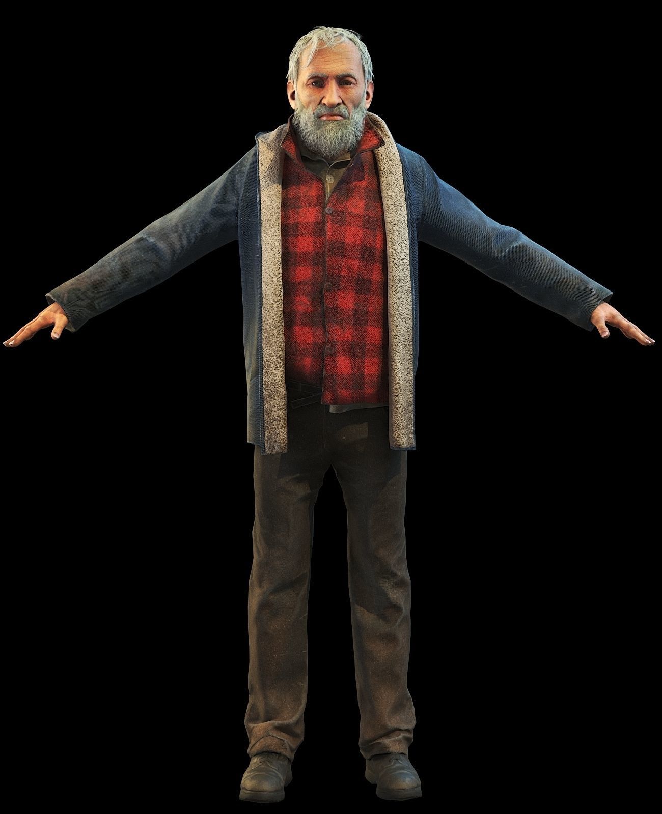 Homeless Person Josh Low-poly 3D model_9