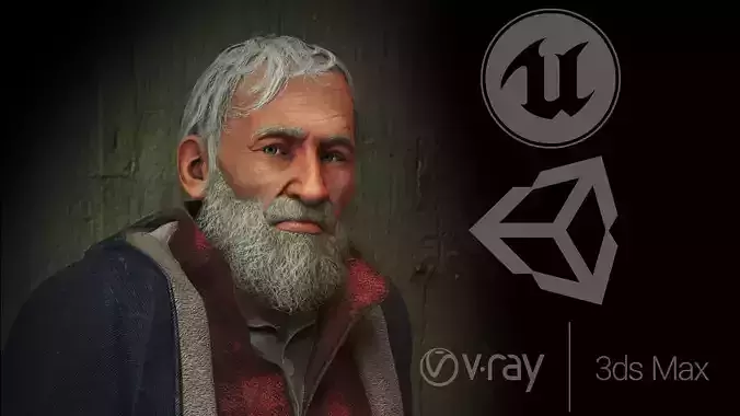 Homeless Person Josh Low-poly 3D model