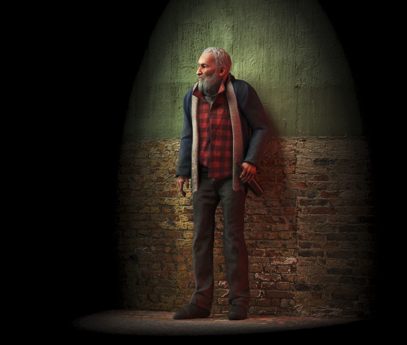 Homeless Person Josh Low-poly 3D model_13