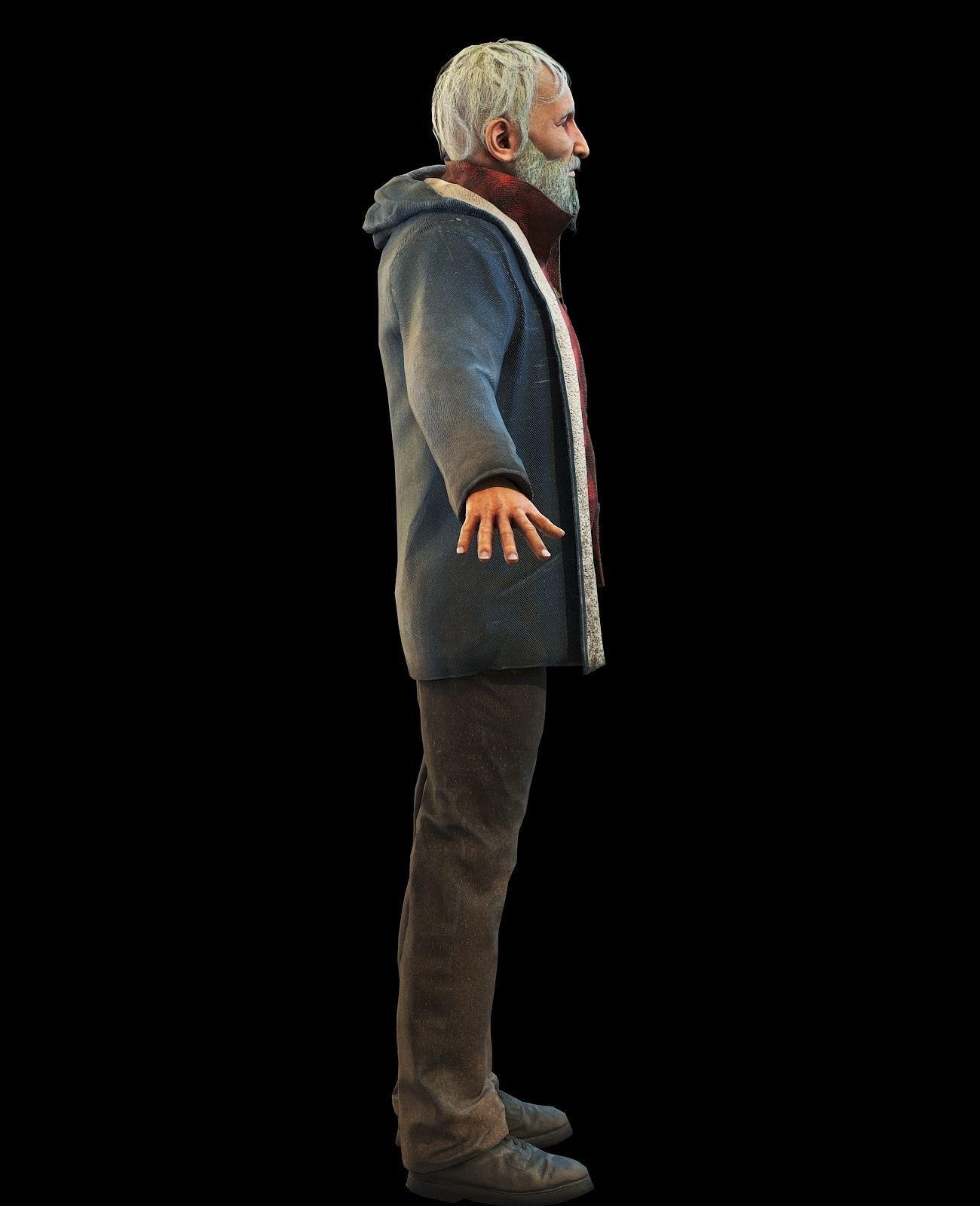 Homeless Person Josh Low-poly 3D model_7