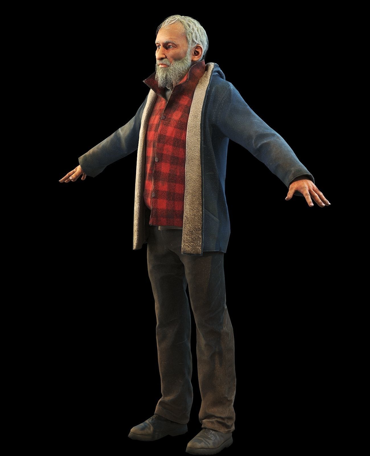 Homeless Person Josh Low-poly 3D model_5