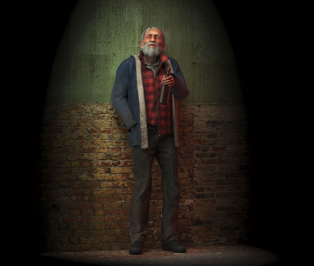 Homeless Person Josh Low-poly 3D model_12