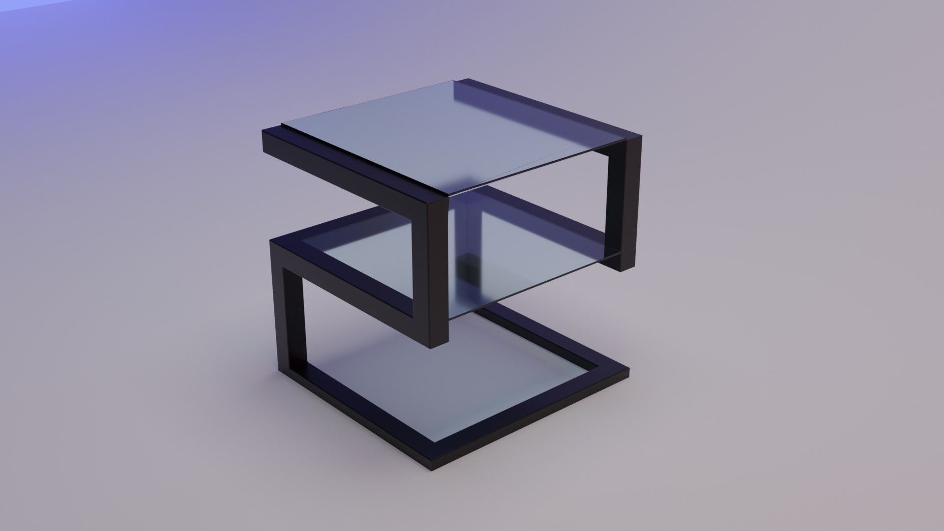 Mini Glass Table 3D model_2