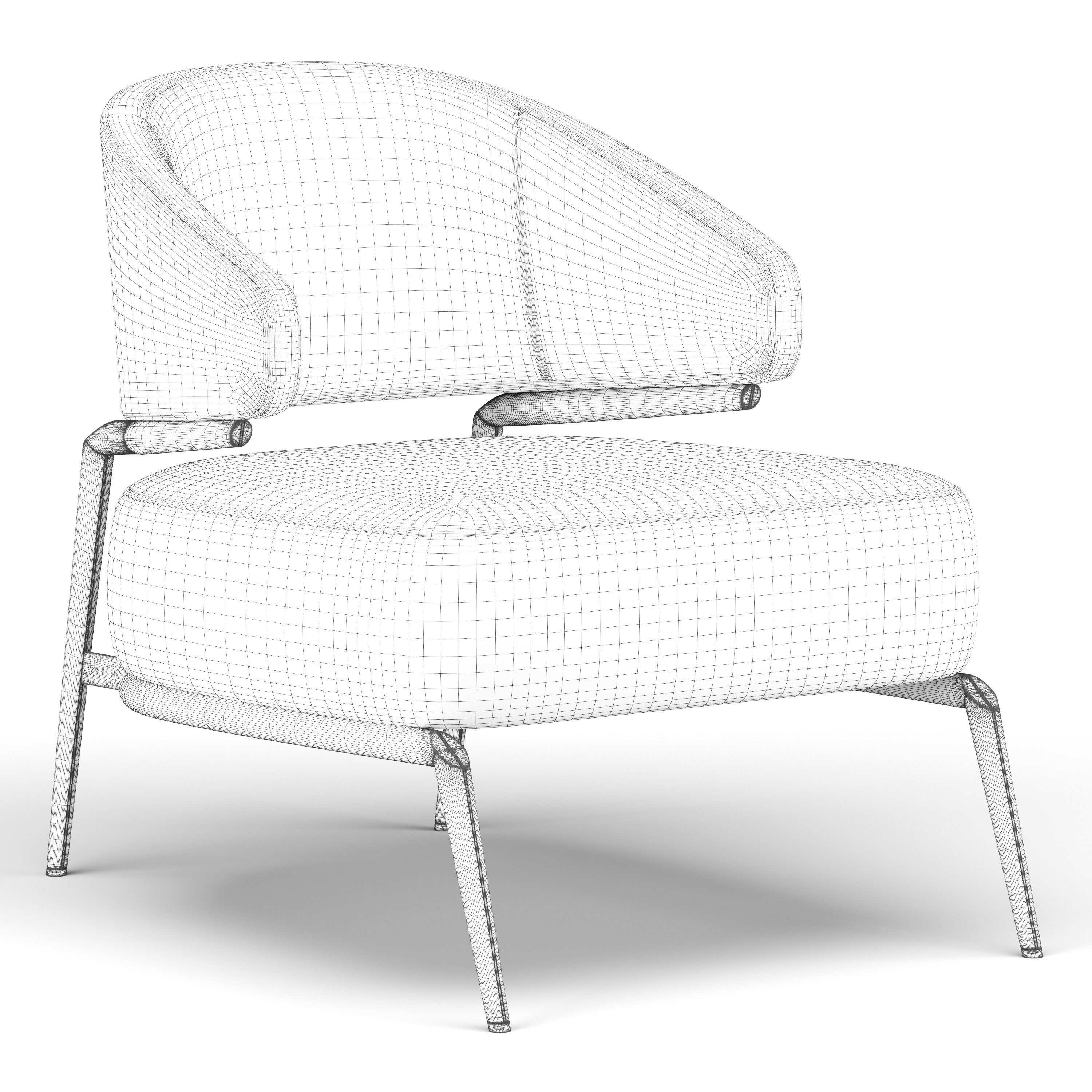 Haines Armchair 3D model_7