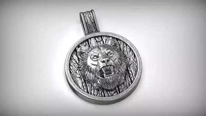 Baribal Black Bear Amulet Pendant 3D print model