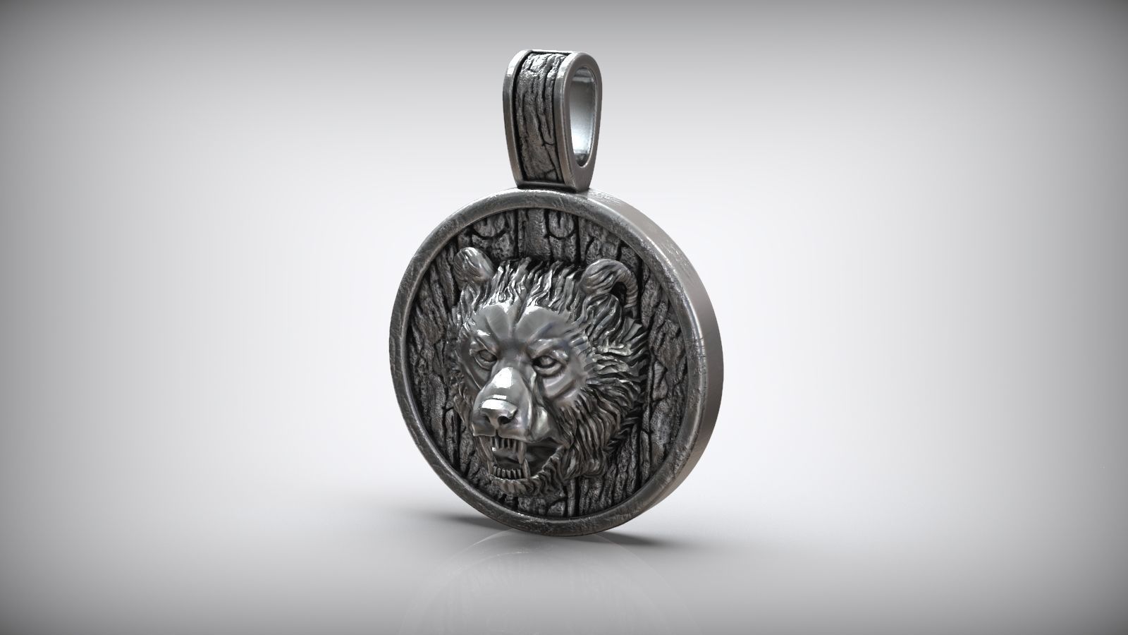 Baribal Black Bear Amulet Pendant 3D print model_1