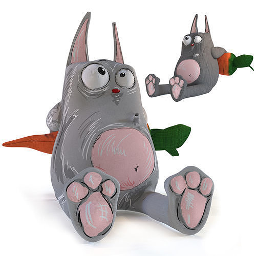 Greedy bunny toy 3D model