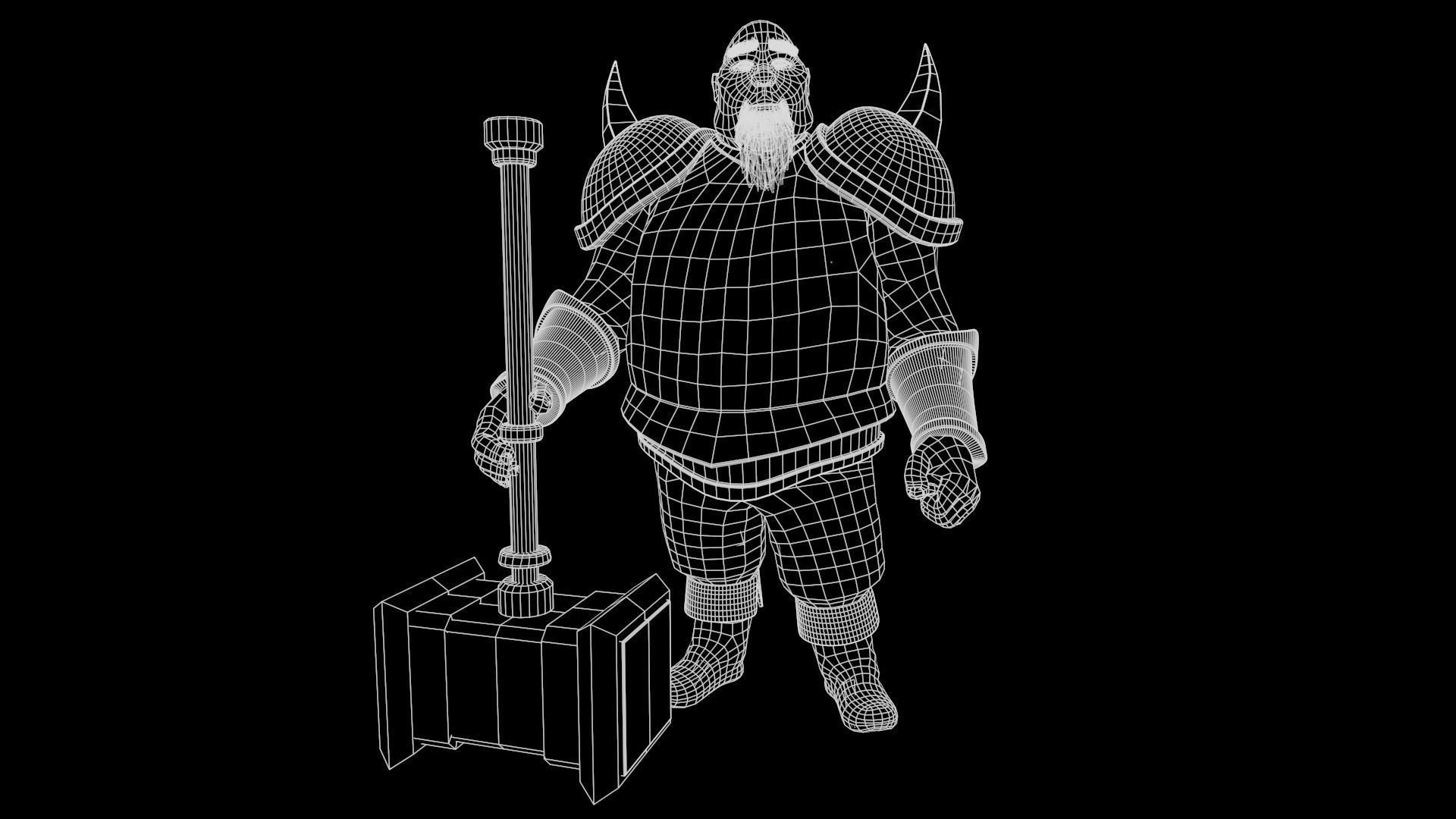 Big Warrior Low-poly 3D model_8