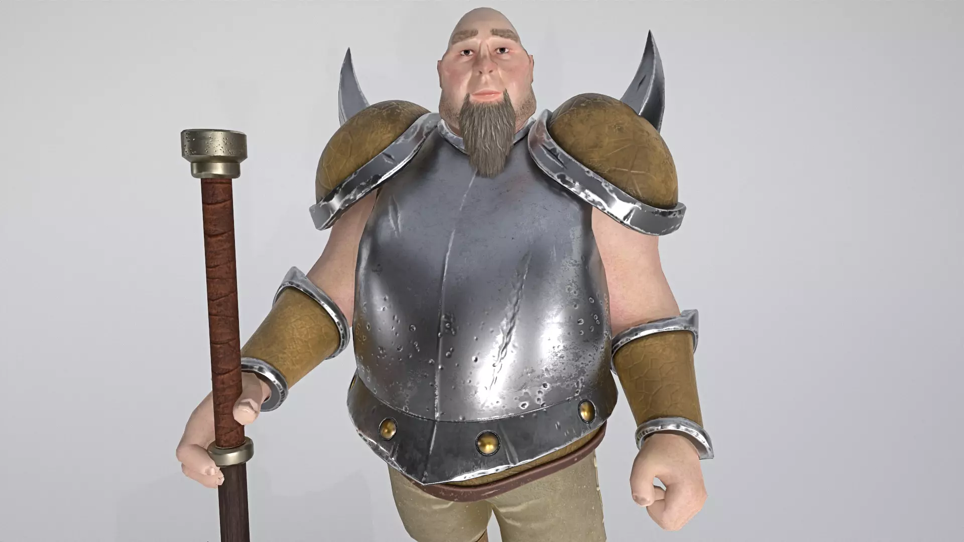 Big Warrior Low-poly 3D model_0