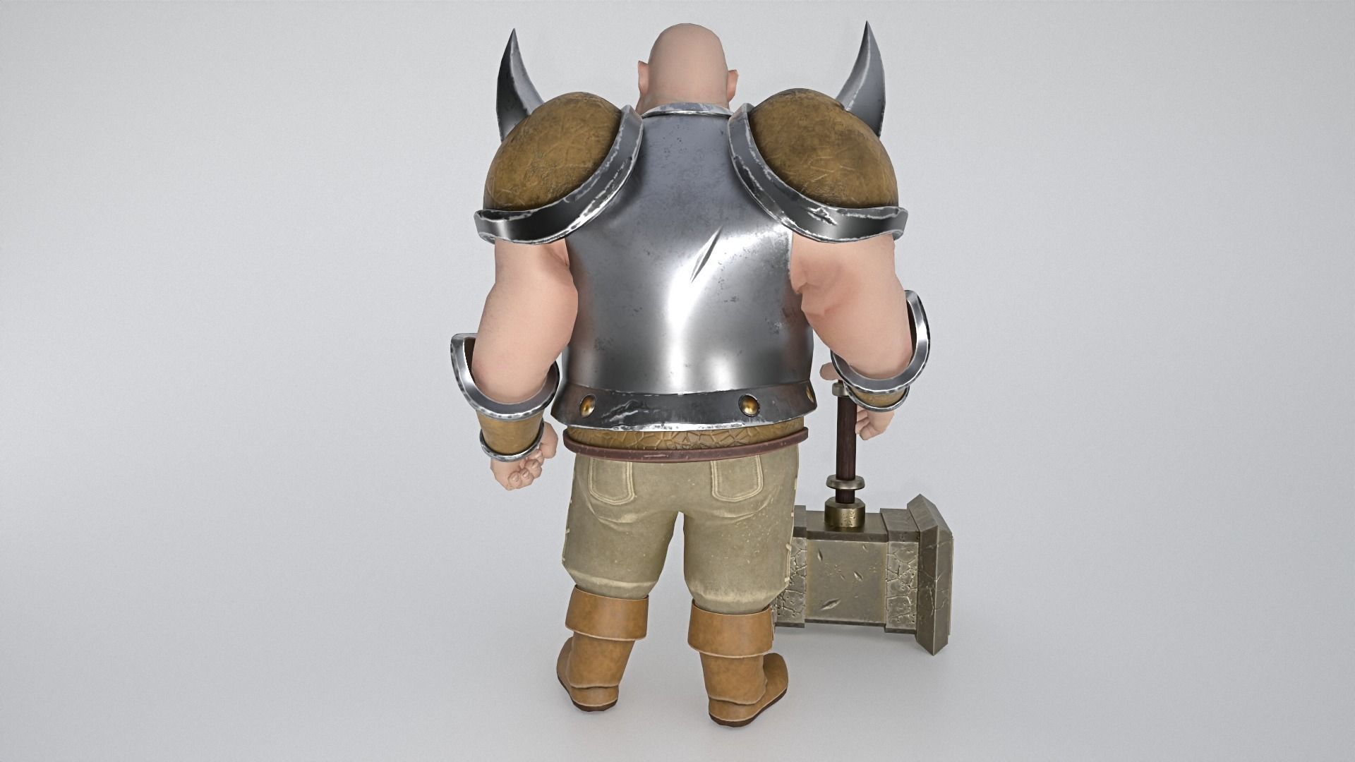 Big Warrior Low-poly 3D model_4