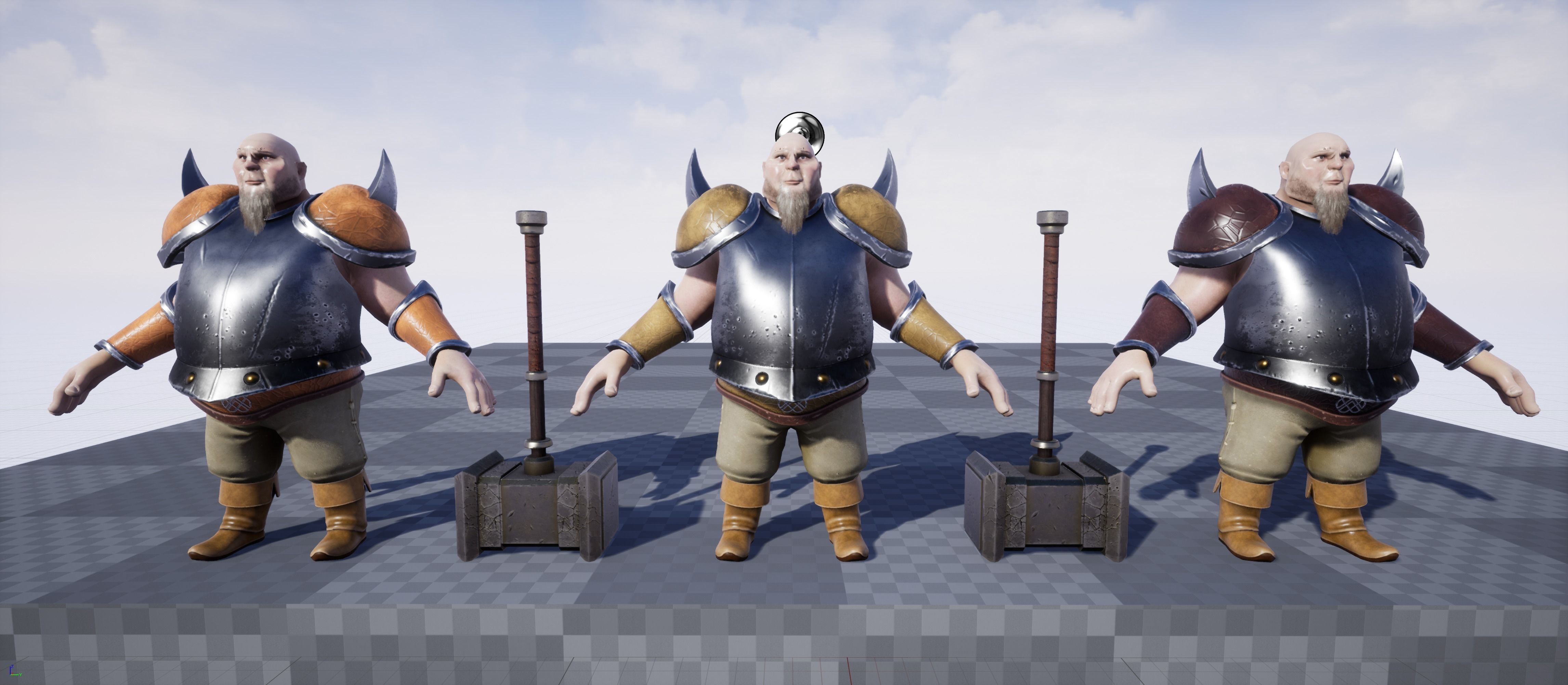 Big Warrior Low-poly 3D model_7