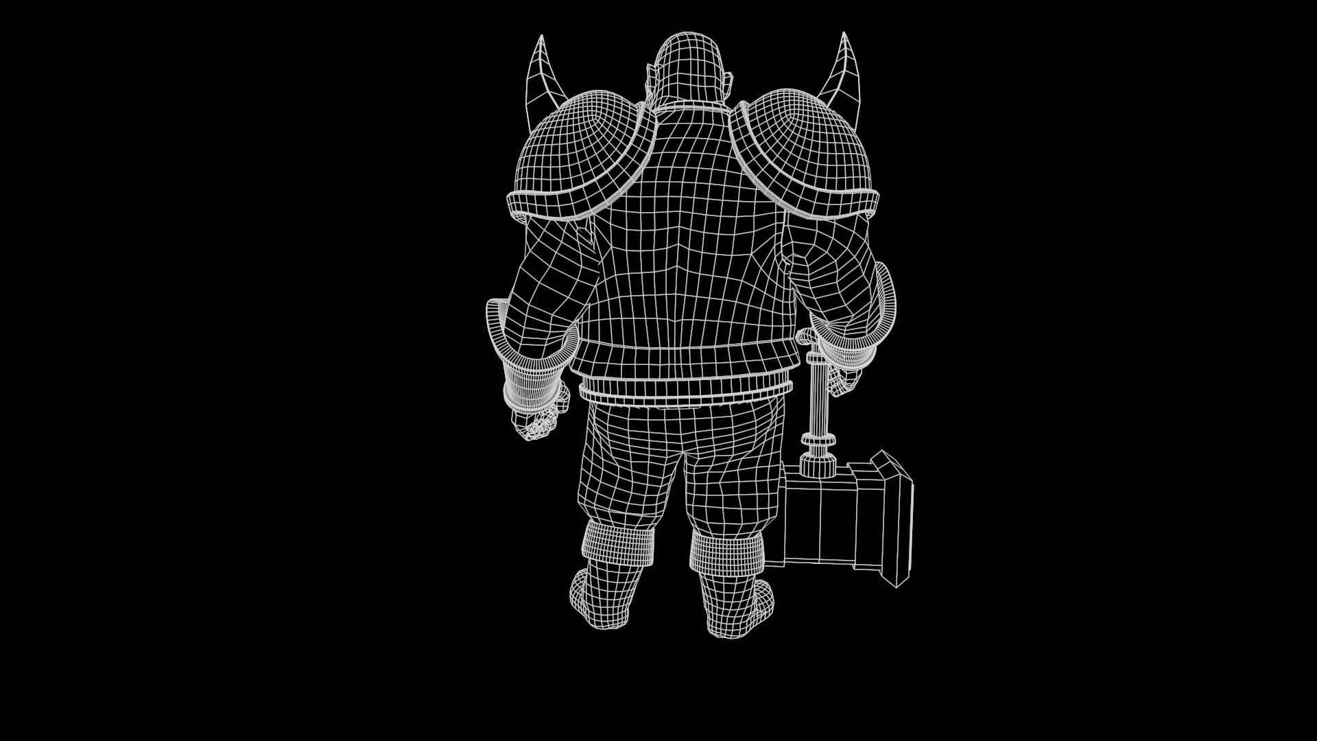 Big Warrior Low-poly 3D model_9