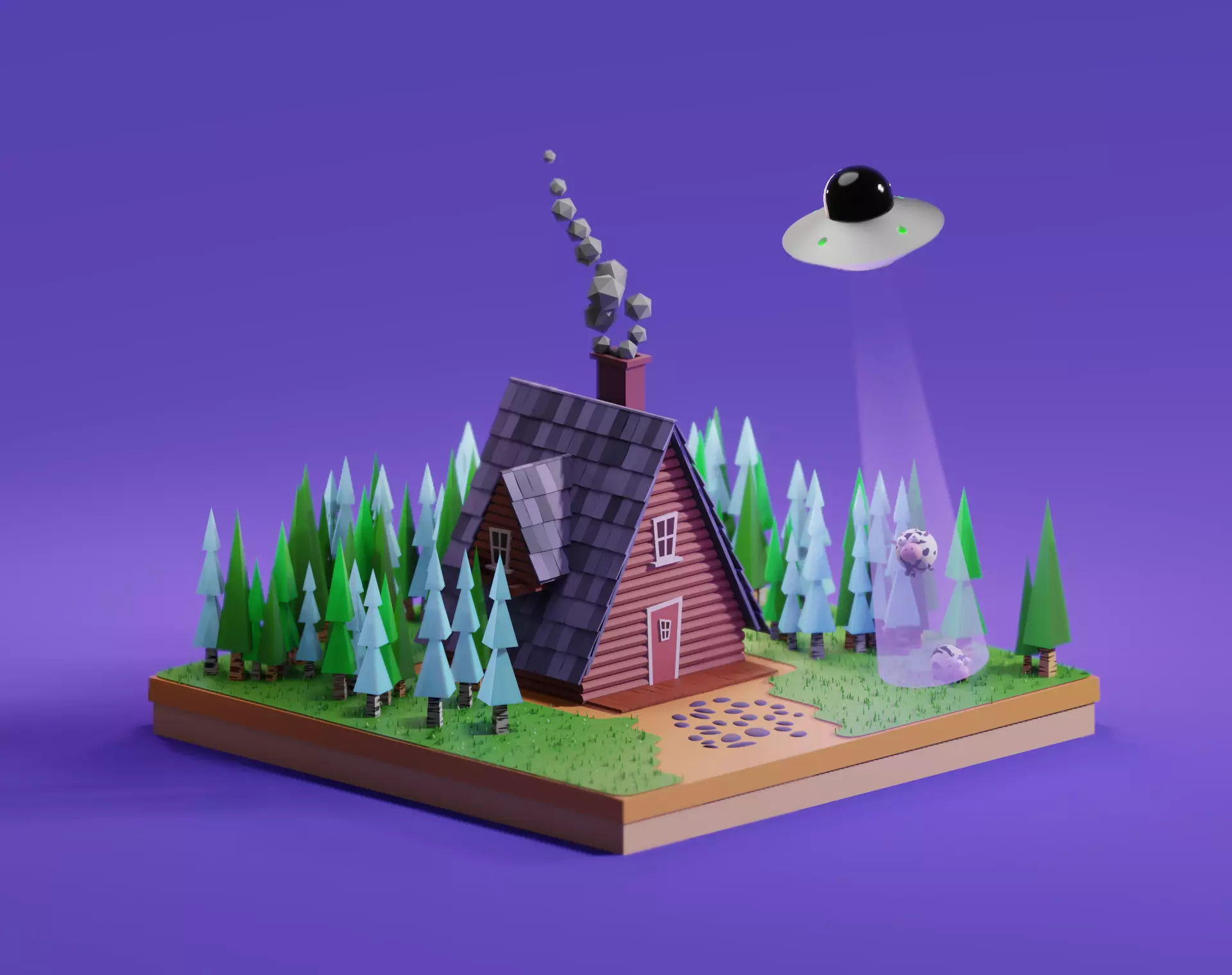 Stylized house model low-poly game ready Low-poly 3D model