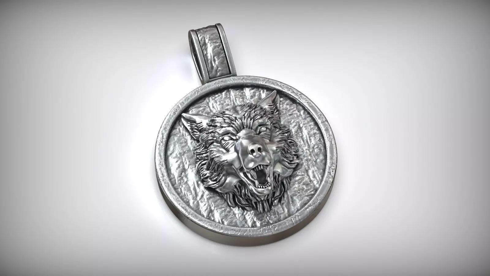 American Gray Wolf Amulet Pendant  3D print model_0