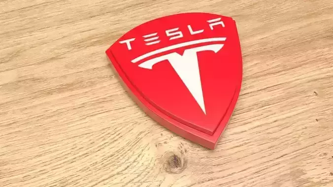 Tesla logo logotip emblem 3D print model 3D