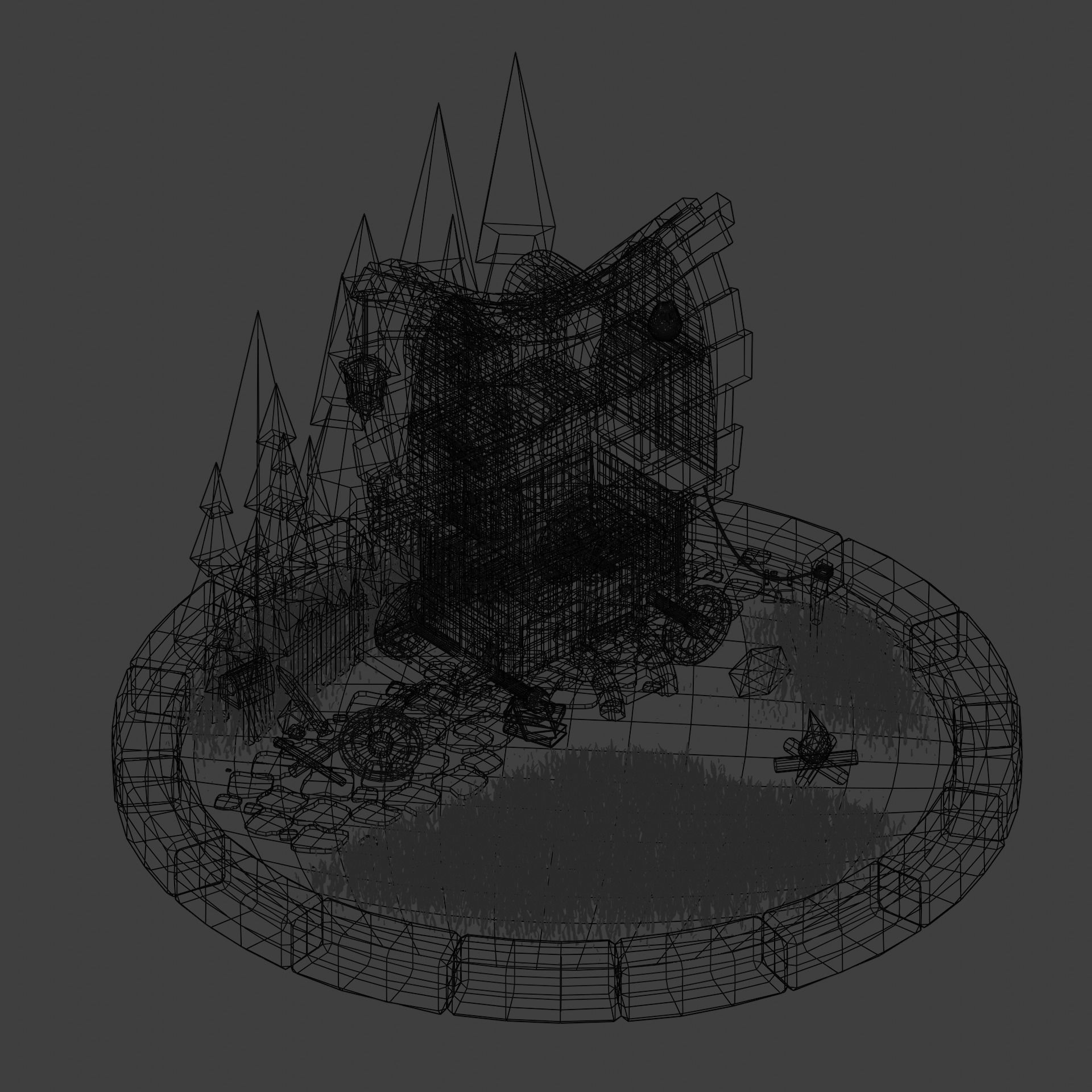 Stylized wagon model low-poly game ready Low-poly 3D model_8