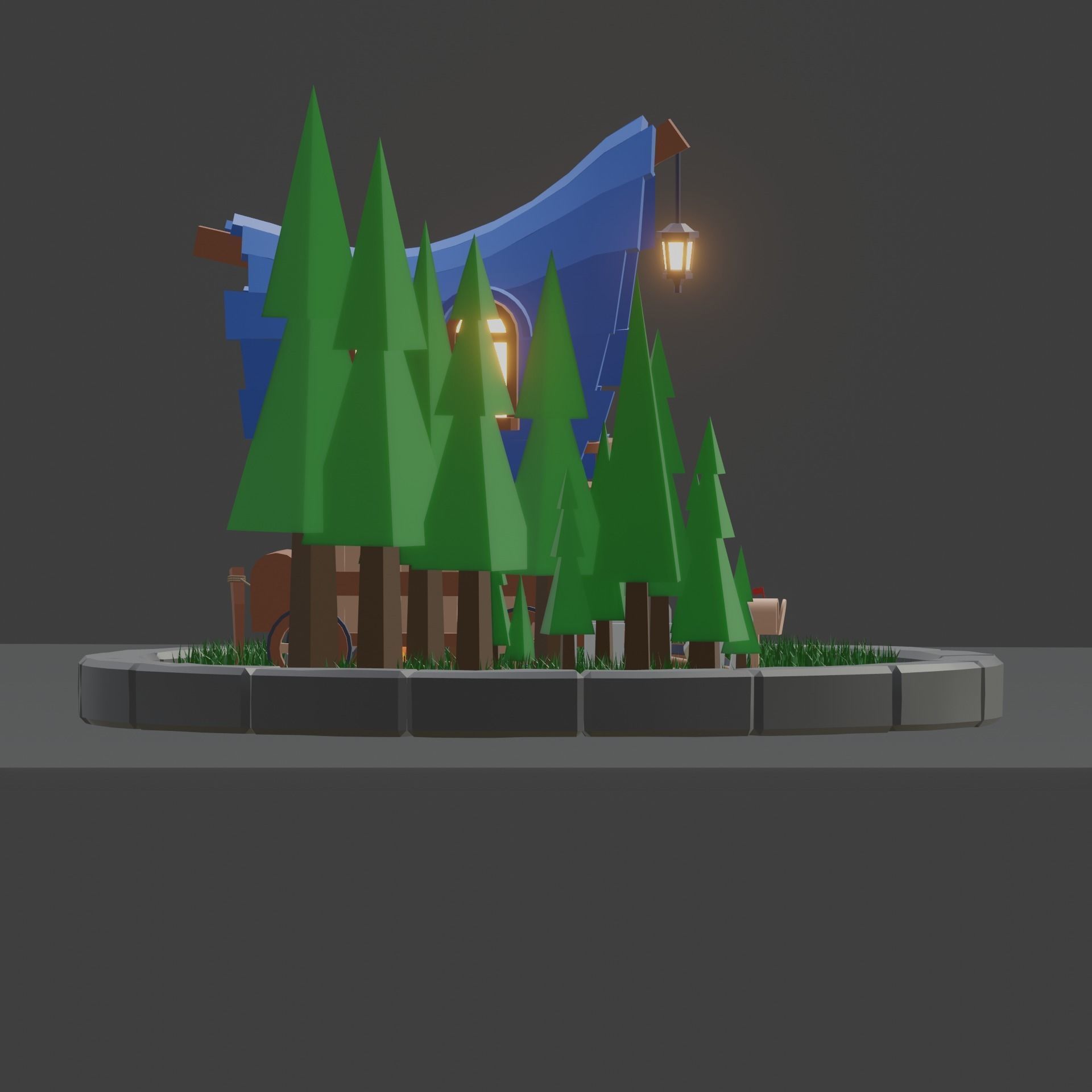 Stylized wagon model low-poly game ready Low-poly 3D model_3