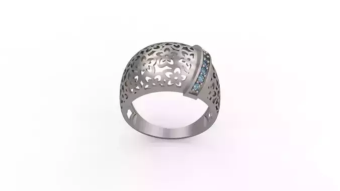 Ultra Vision Flower Leaf Pattern Multistone Women Ring