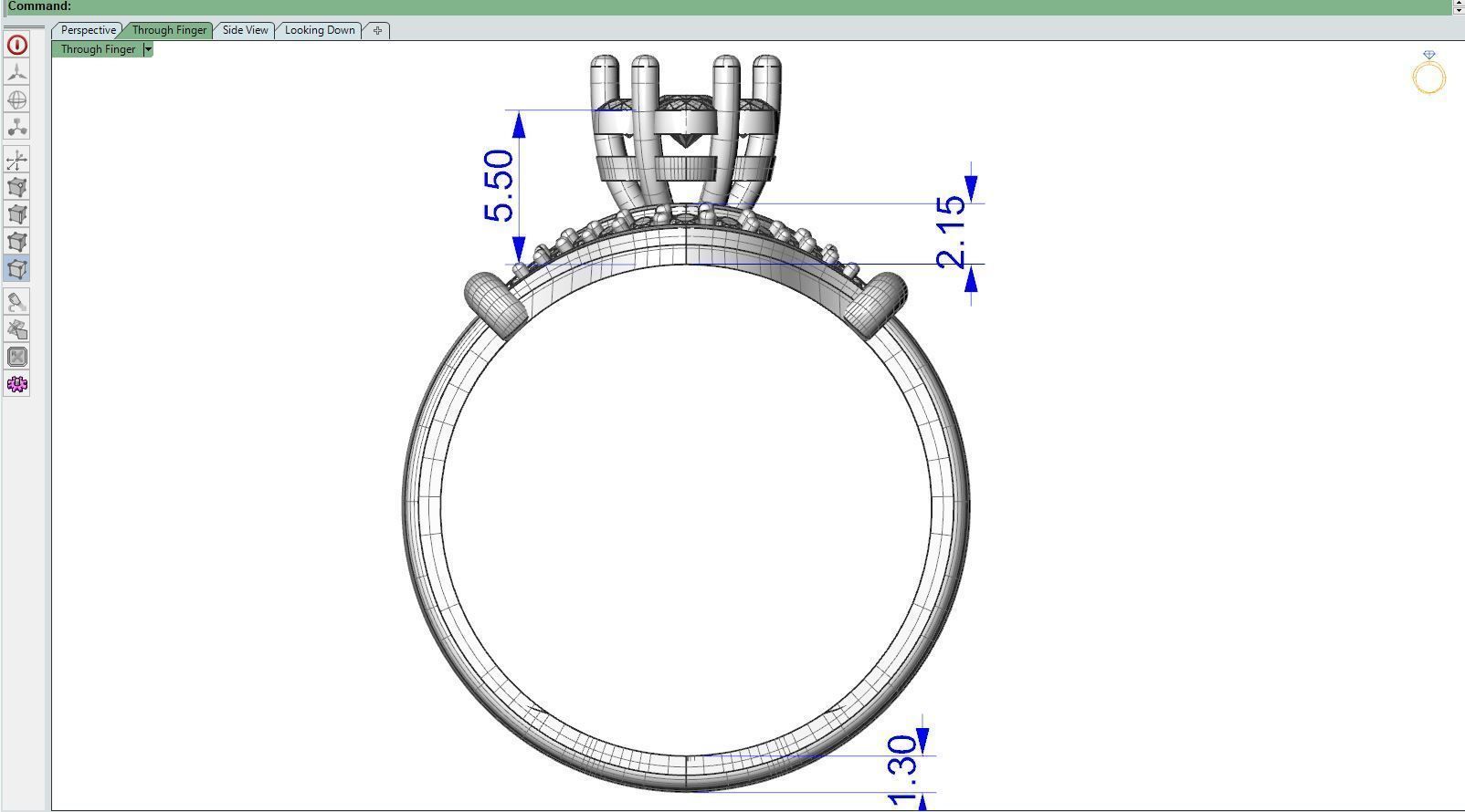 Diamond ring Knot 3D print model_10