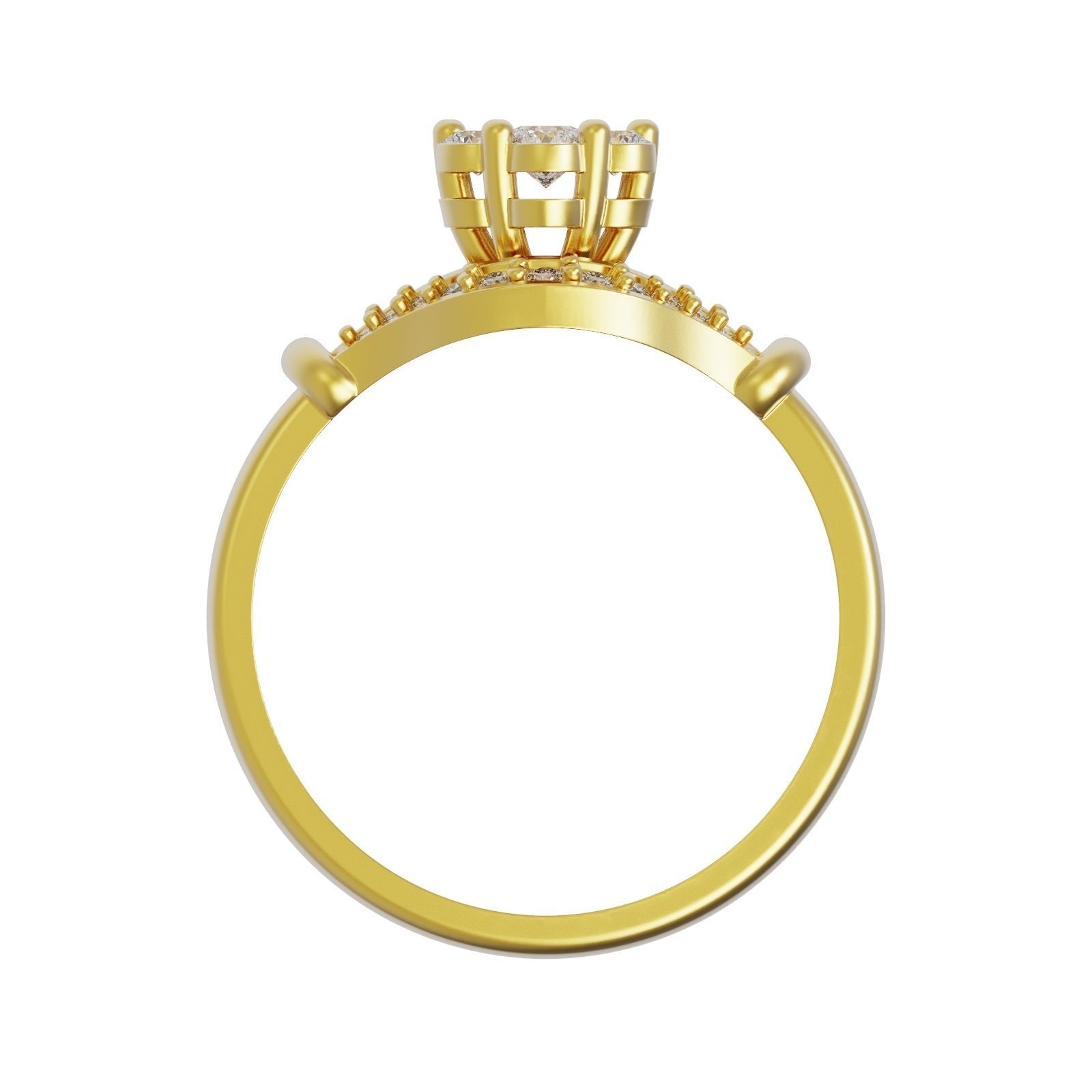 Diamond ring Knot 3D print model_7