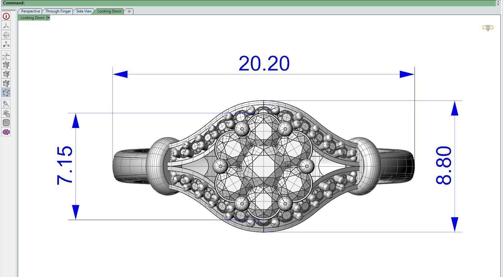Diamond ring Knot 3D print model_9