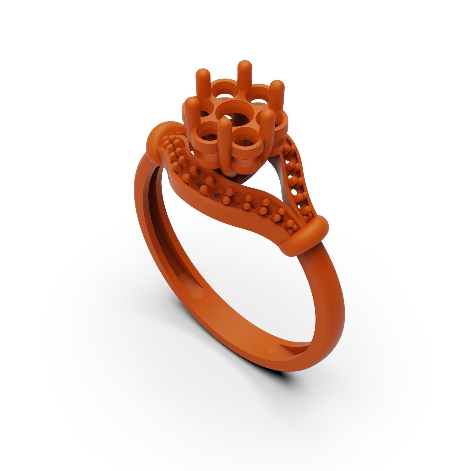 Diamond ring Knot 3D print model_3