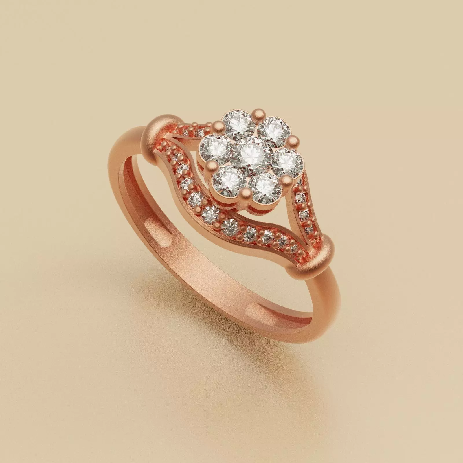 Diamond ring Knot 3D print model_0