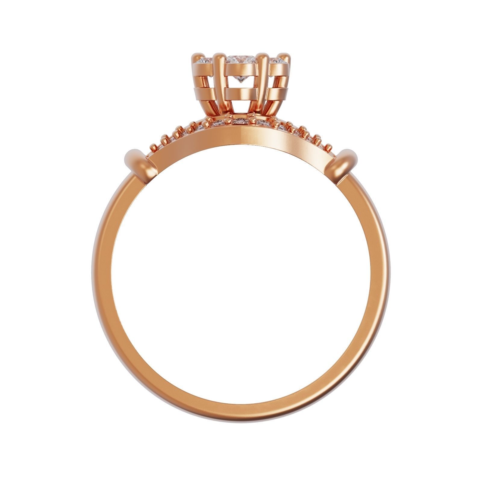 Diamond ring Knot 3D print model_1