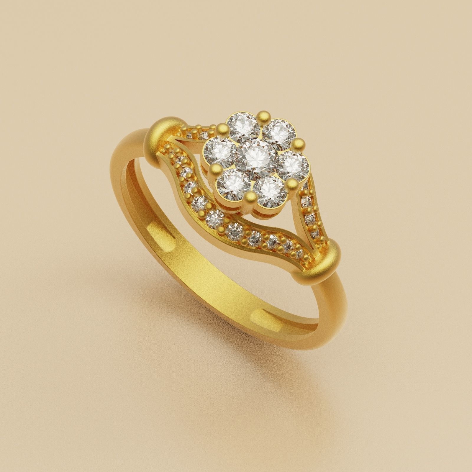 Diamond ring Knot 3D print model_6