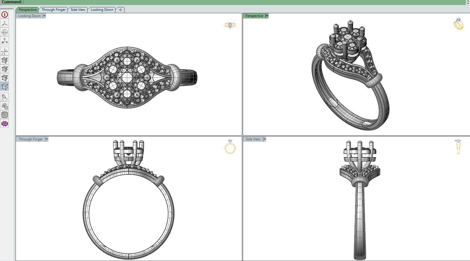Diamond ring Knot 3D print model_8