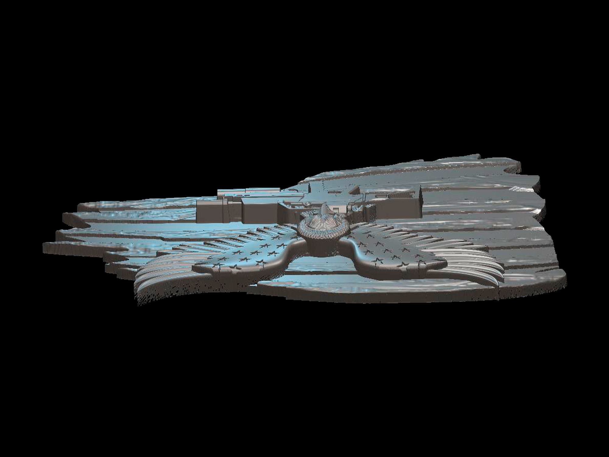 Eagle with a weapon on the flag 3d model for cnc and 3d printers 3D model_4