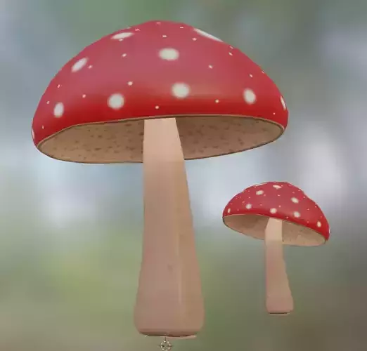 Mushroom two mushrooms with polka dots