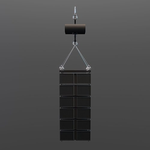 Line Array Speakers Low-poly 3D model