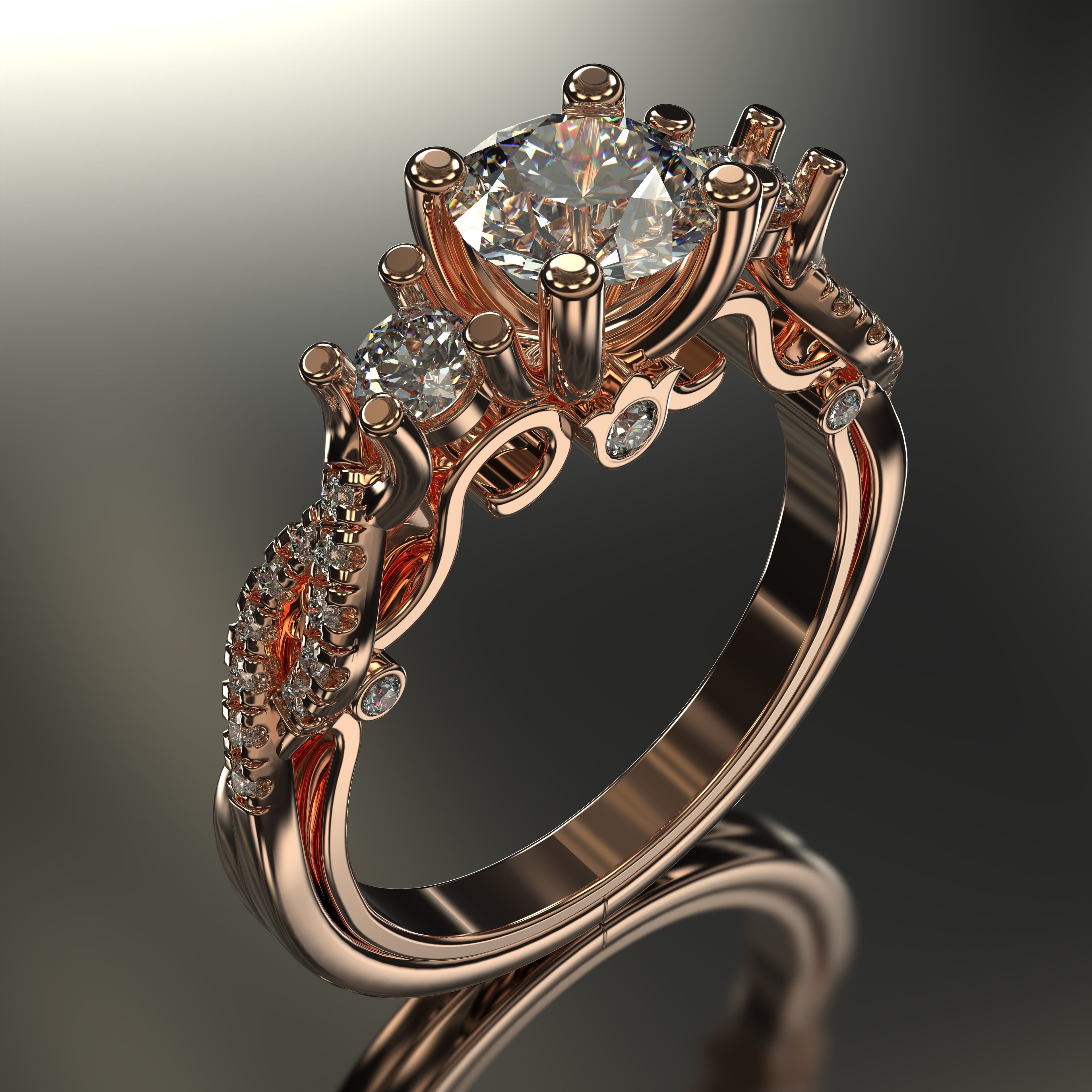 Engagament ring printable 3D print model_2
