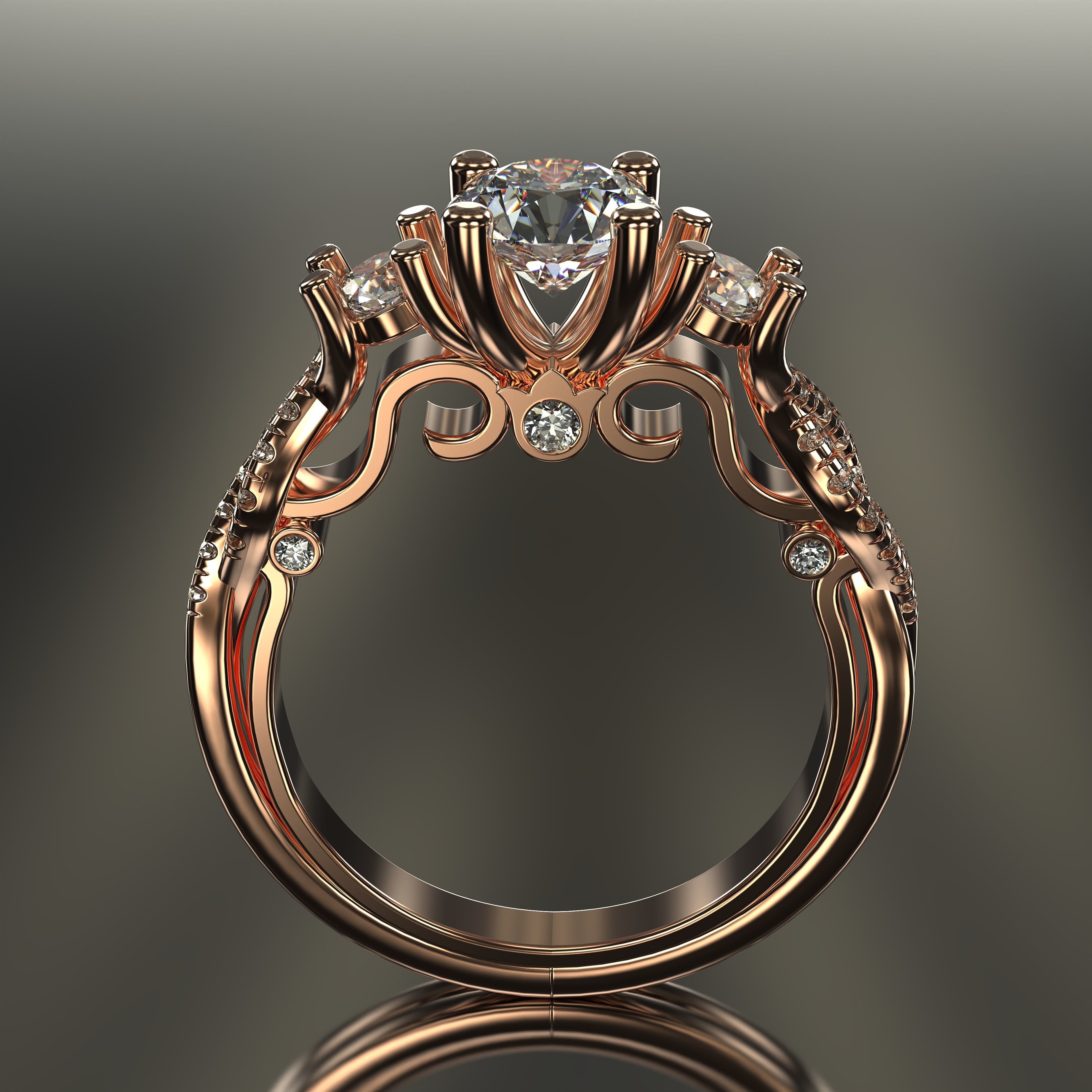 Engagament ring printable 3D print model_3