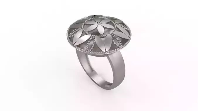 Ultra Vision Daisy and Leaf Pattern Women Ring