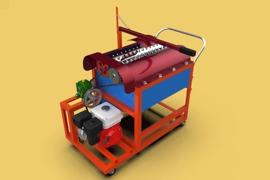 COCONUT PEELER DEHUSKING MACHINE 3D model_3