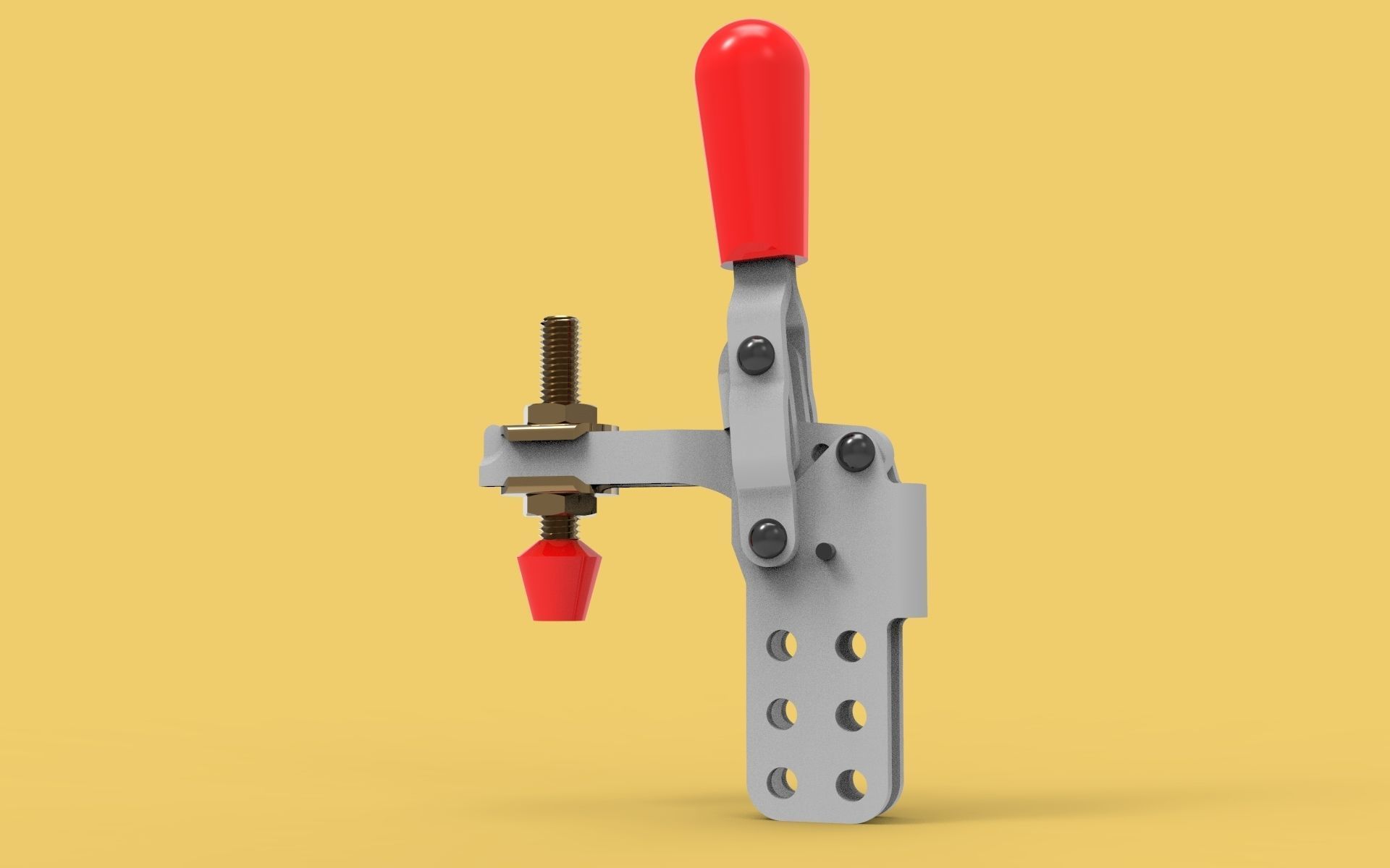 Vertical Hold Down Handle Toggle Clamp 3D model_1