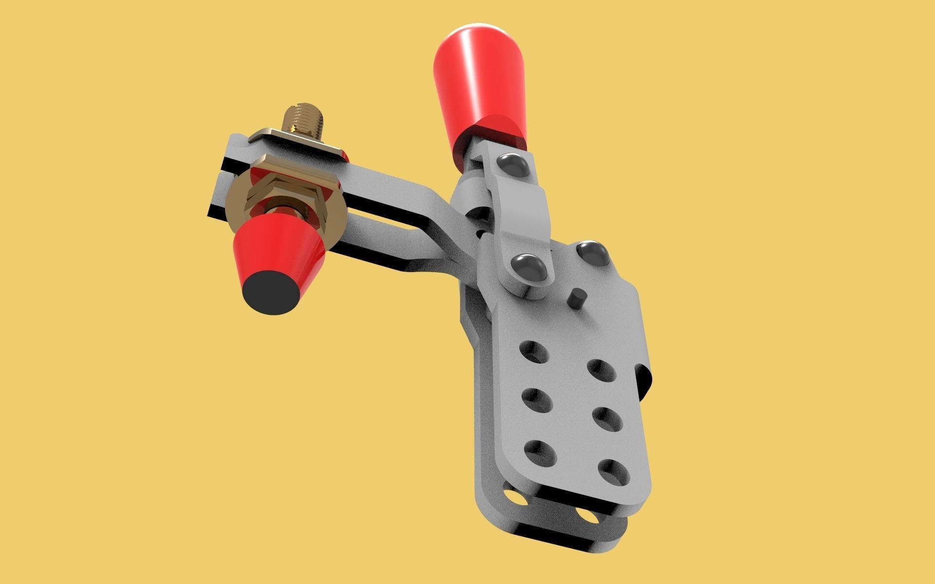 Vertical Hold Down Handle Toggle Clamp 3D model_4