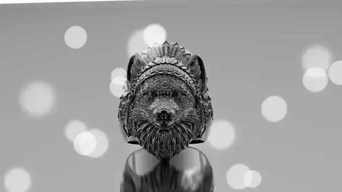 wolf skull ring model 