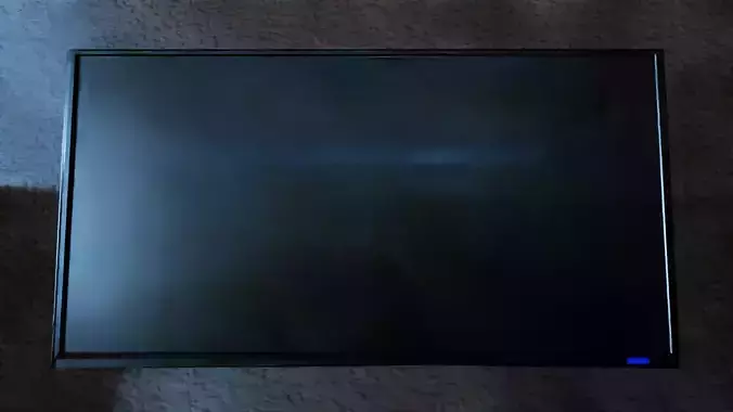 LCD TV with wallbricket realistic  Low-poly 3D model