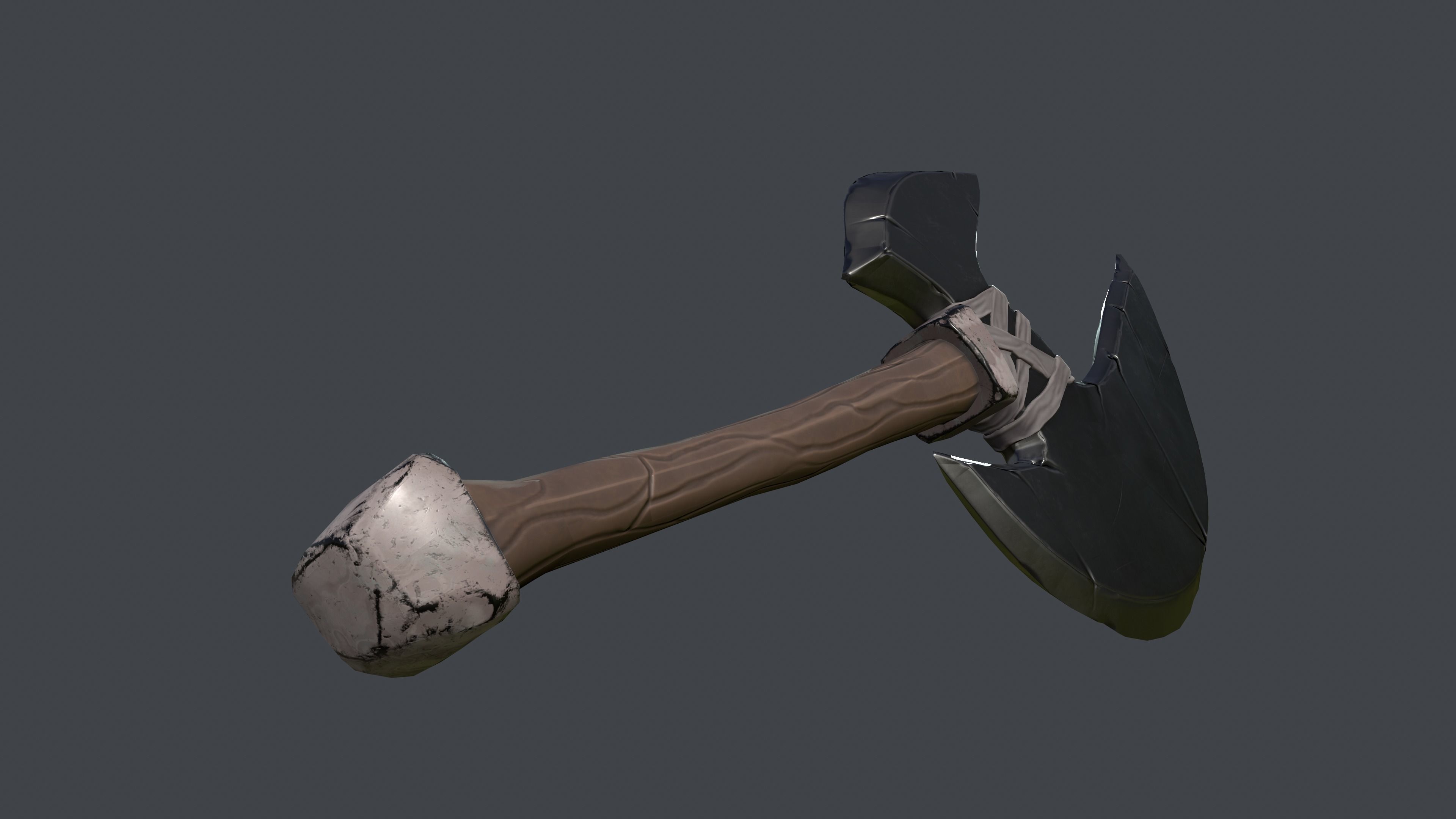 Stylized Big Axe Low-poly 3D model_7