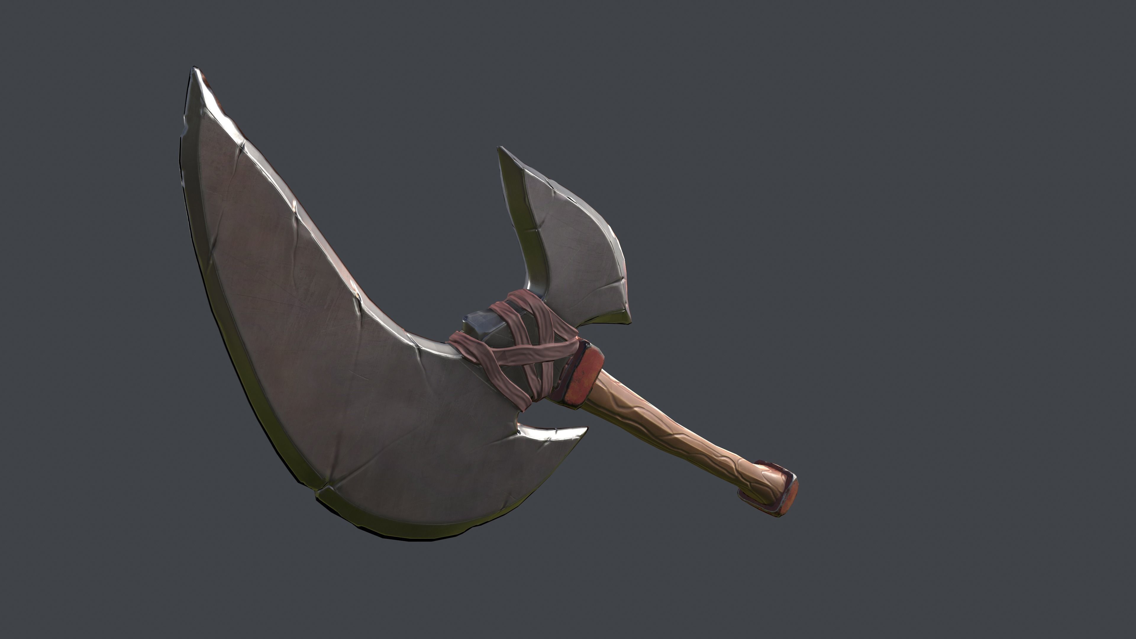 Stylized Big Axe Low-poly 3D model_5