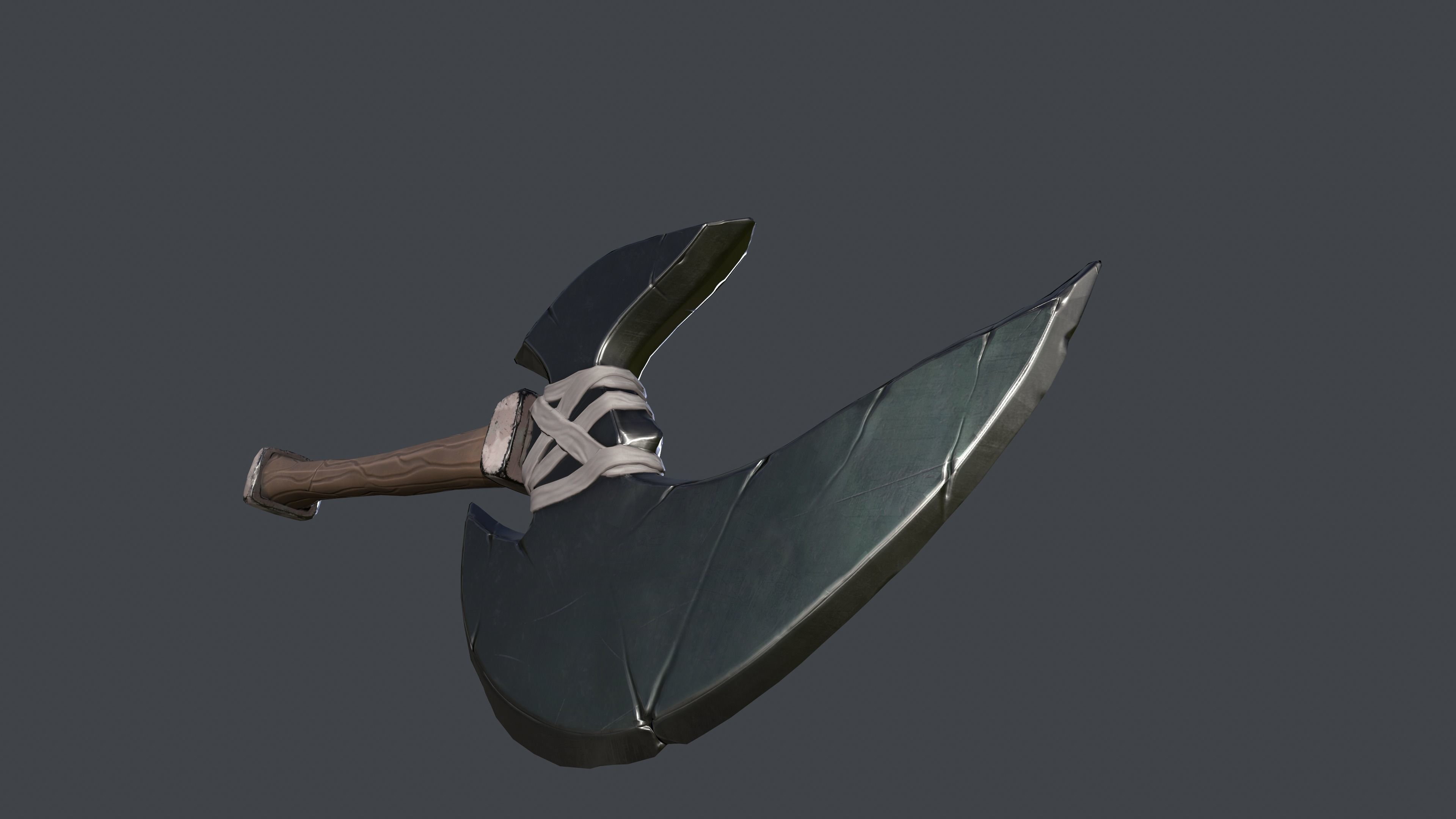 Stylized Big Axe Low-poly 3D model_8