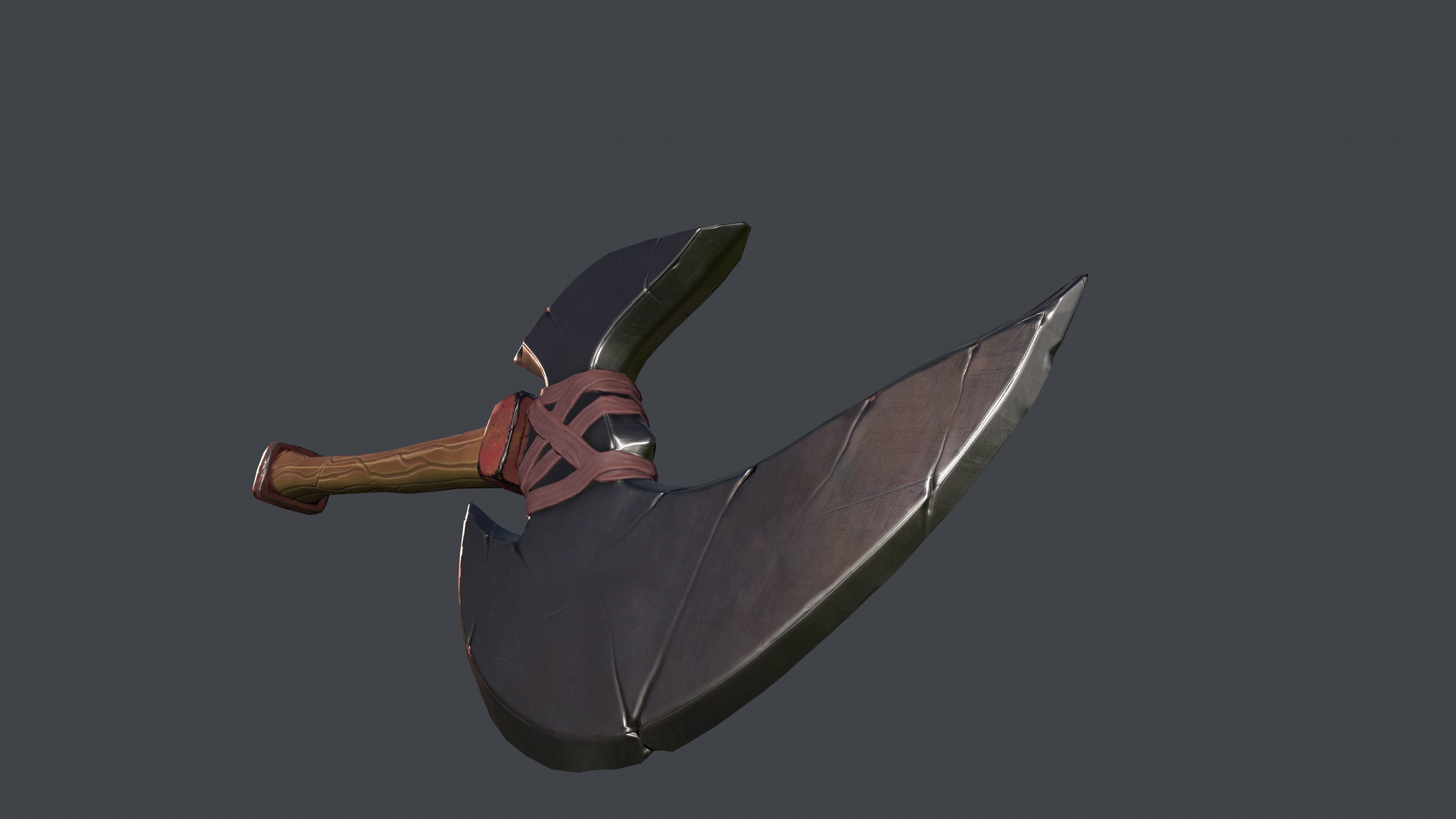 Stylized Big Axe Low-poly 3D model_3
