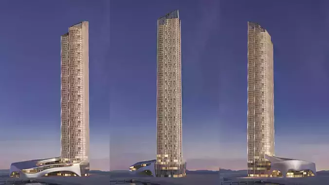 Futuristic building 42 3D model