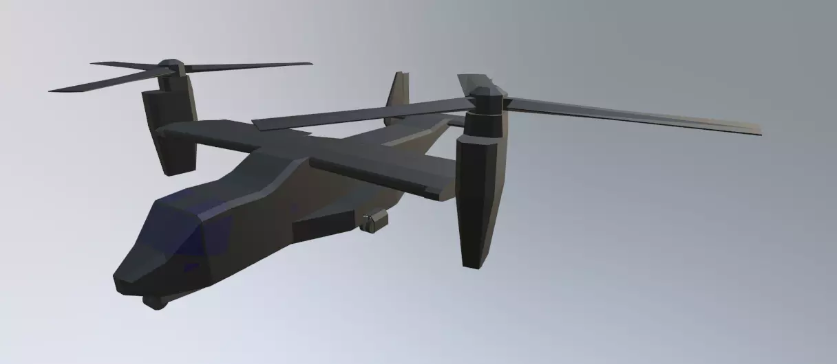 V22 Osprey  Low-poly 3D model_0