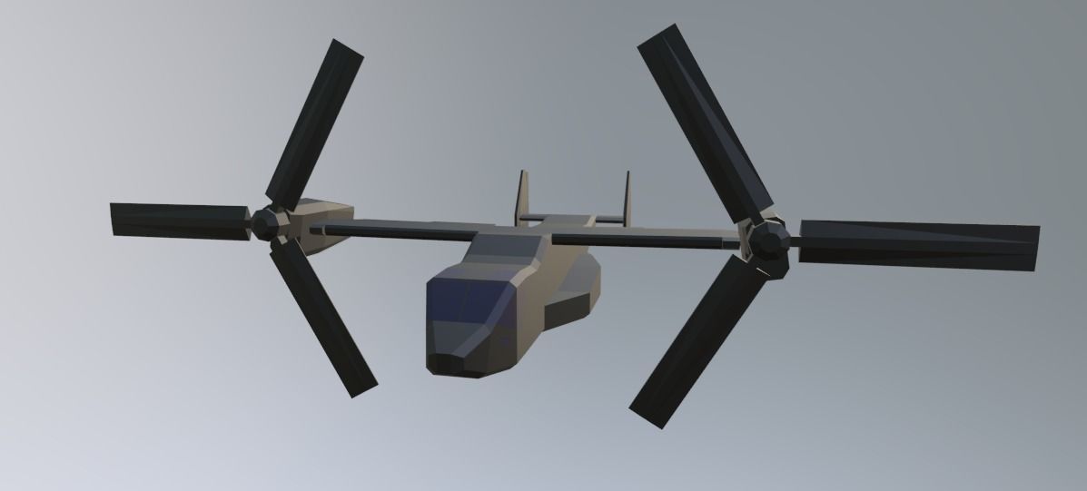 V22 Osprey  Low-poly 3D model_7