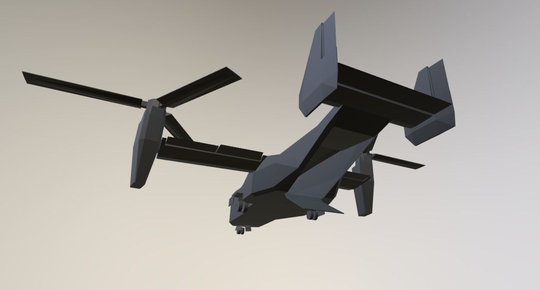 V22 Osprey  Low-poly 3D model_5