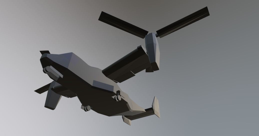 V22 Osprey  Low-poly 3D model_2
